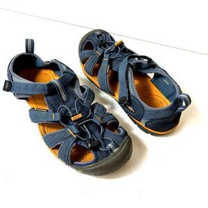 Keen Comfort Summer Hiking Sandals Big Kids 5 Blue Fabric Womens 6.5 Casual Shoe